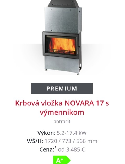 Krbová vložka NOVARA 17 s výmenníkom