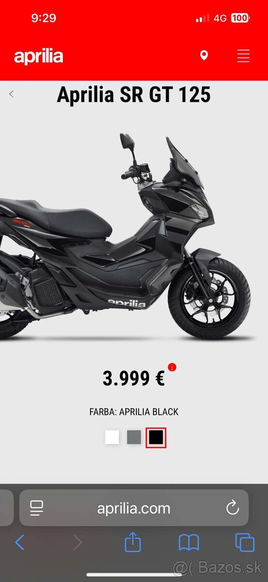 Skúter APRILIA SR GT 125