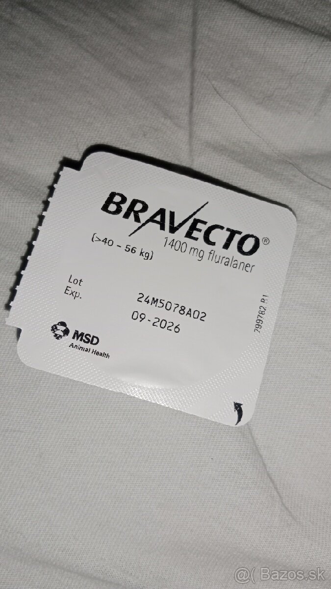Bravecto tableta proti blchám a kliešťom