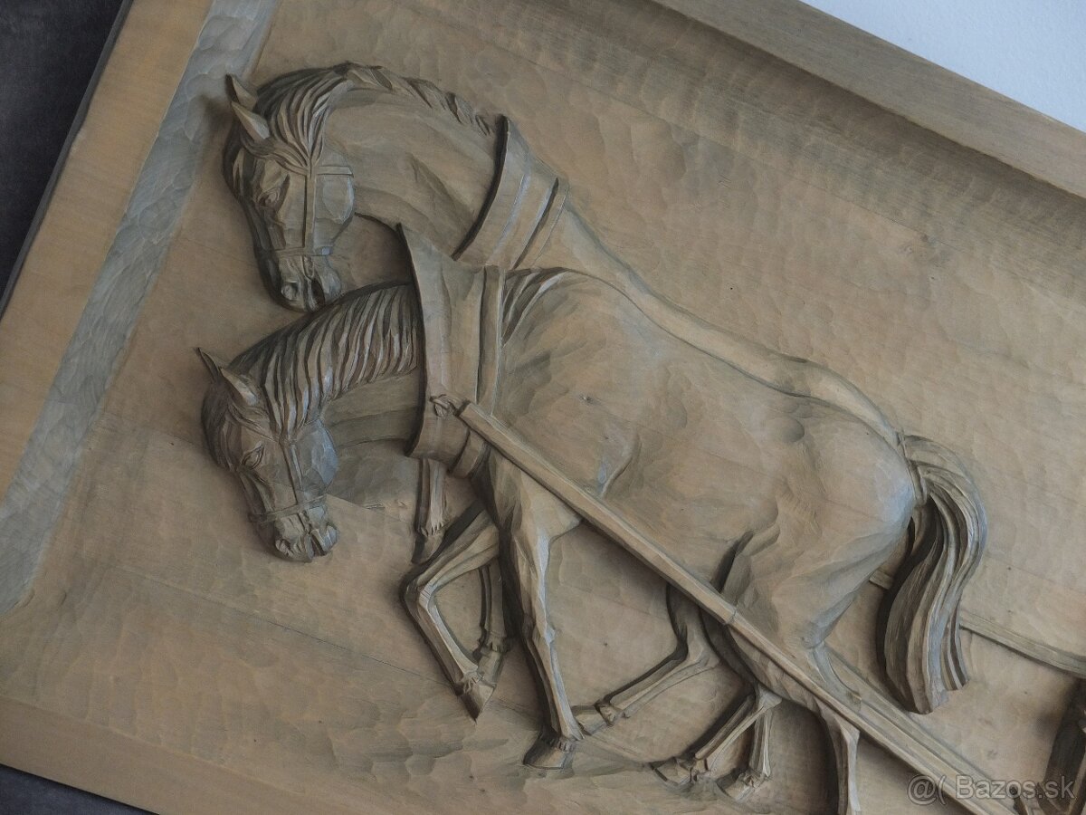 Dřevěný unikátní masivní obraz...