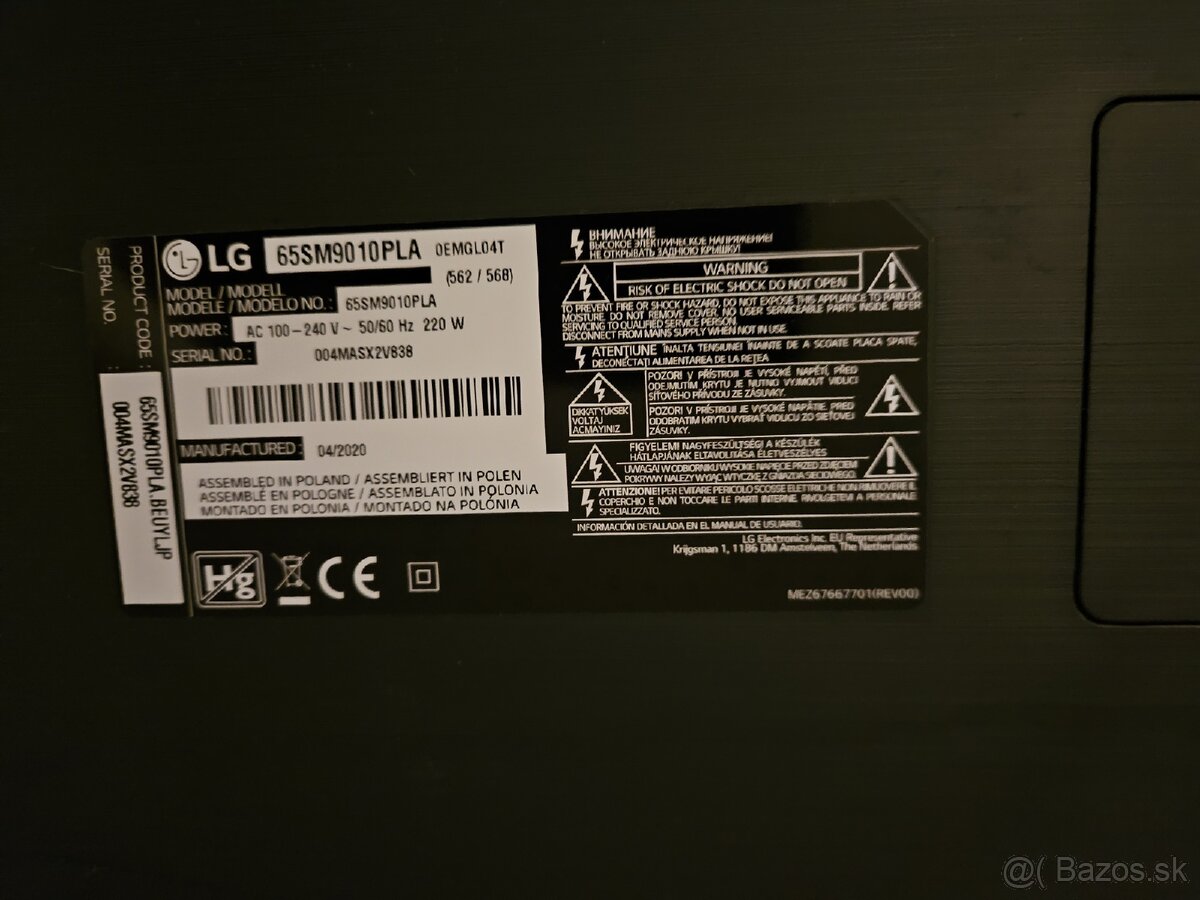 LG65SM9010 náhradné diely
