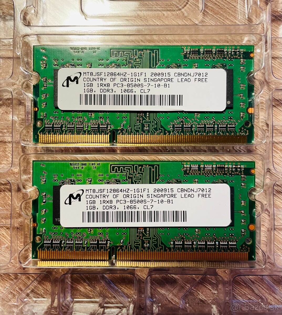 2 x 1GB Memory DDR3 CL7 1066 MHz Micron