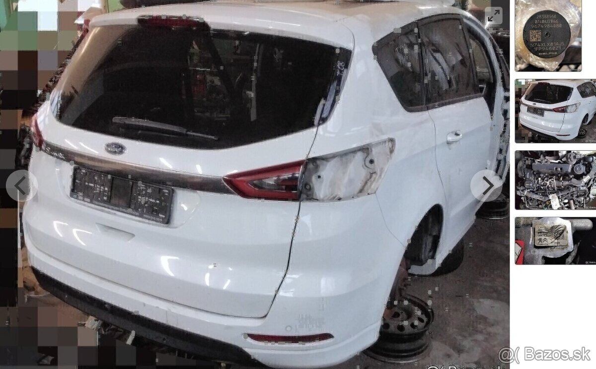 FORD S-MAX 2.0 TDCI 2016 predám TRYSKY 9674984080, 28384347,