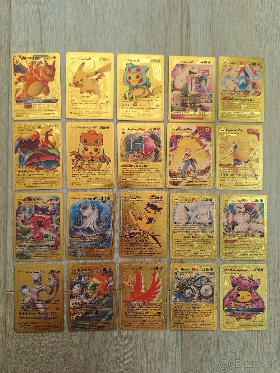 Zlaté pokemon karty