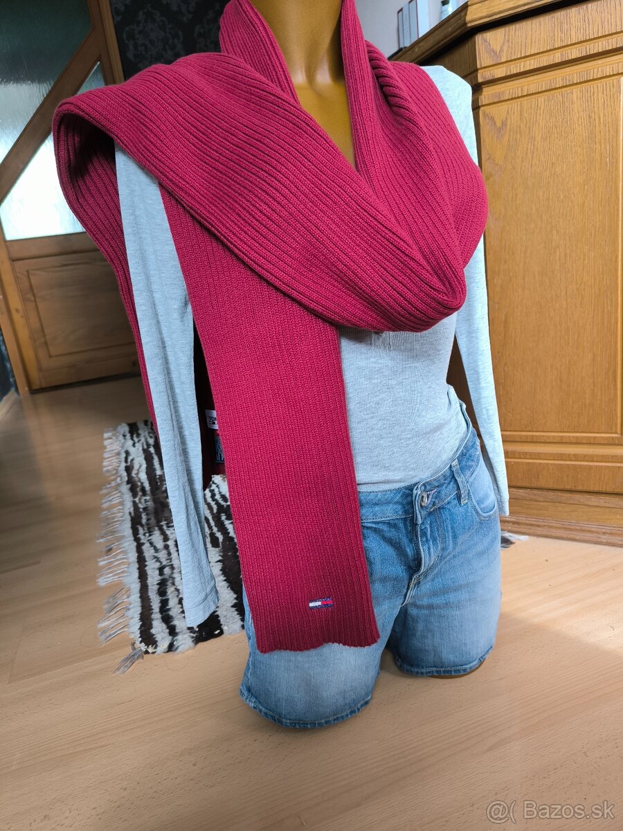 Dámsky šál Tommy Jeans - bordový