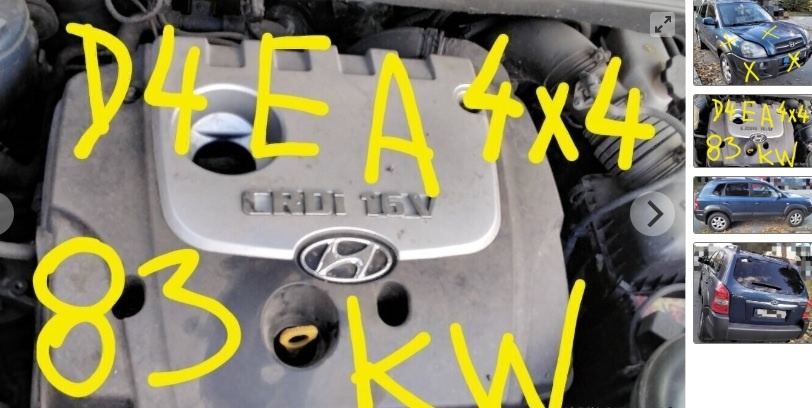 Hyundai Tucson 2.0 CRDI 2005 83kW predám MOTOR D4EA, PREVODO