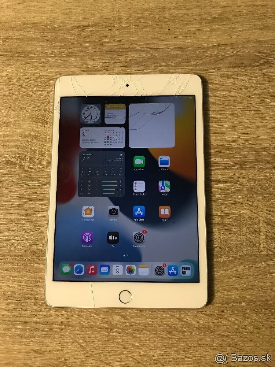 7.9” tablet iPad Mini 4.generácie 64GB prasknutý displej