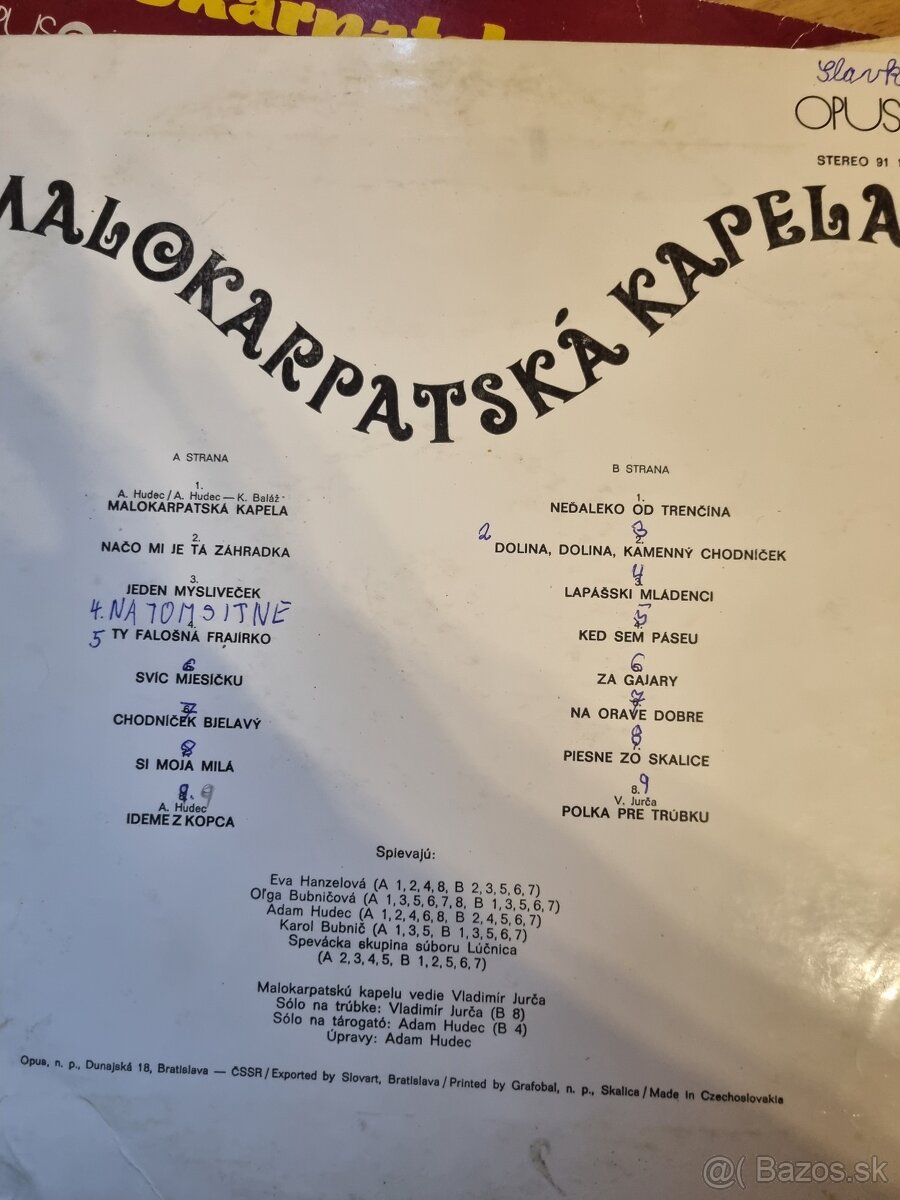 LP platne, ľudová hudba