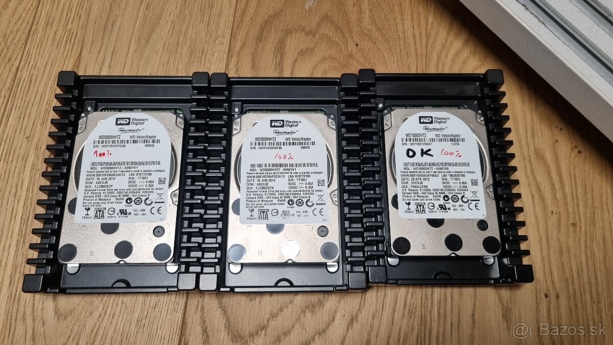 Predam 3.5 disky, WD VelociRaptor 1TB a 500GB