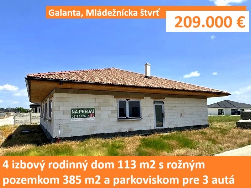 4 izbový rodinný dom 113 m2 s rožným pozemkom 385 m2