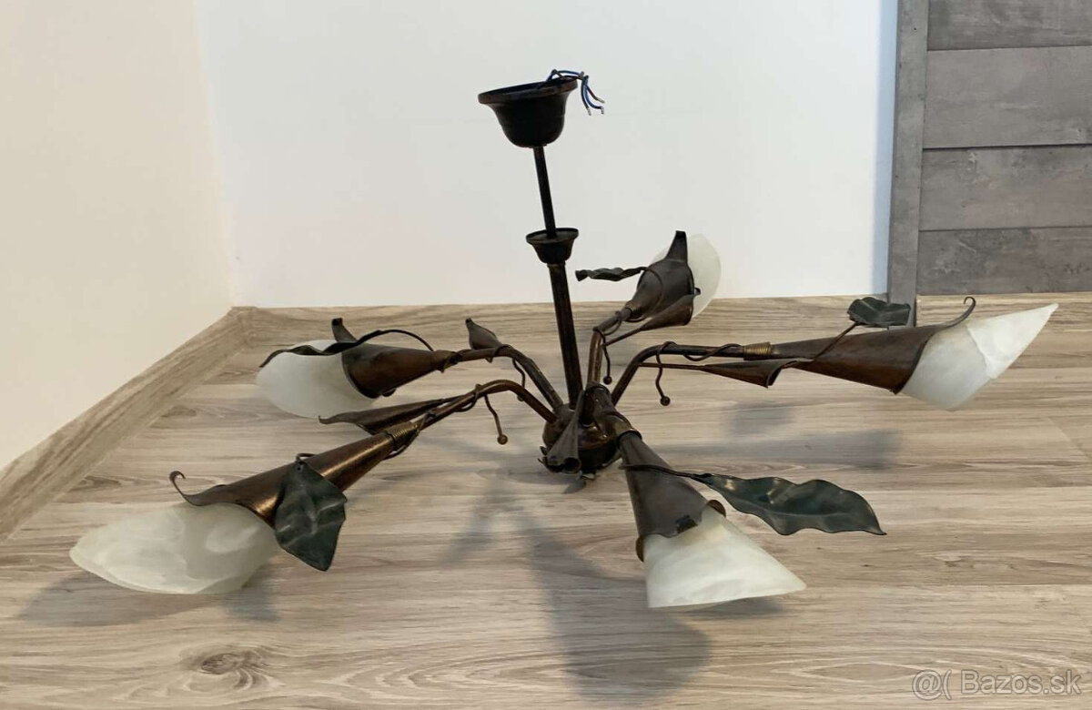 Luster + stojacia Lampa - vintage , rustikalny