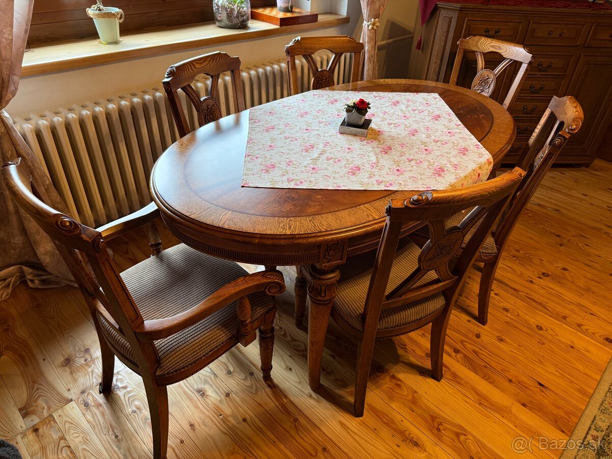 Predám jedálenský set – masívny malajský dub