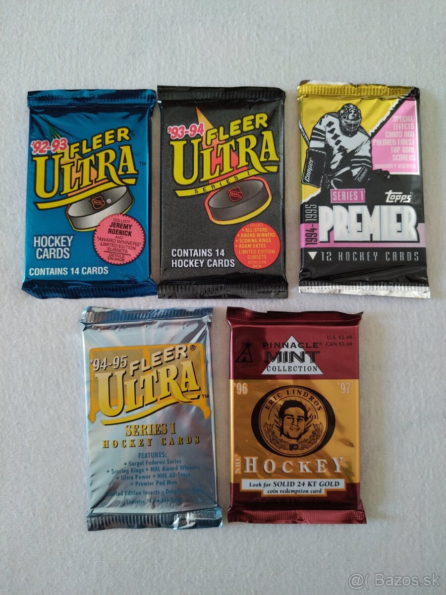 Hokejové kartičky - balíčky NHL