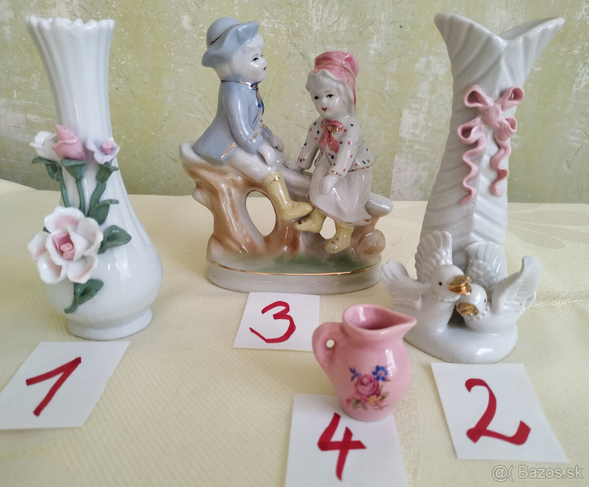 Porcelánové dekorácie- socha, vázy