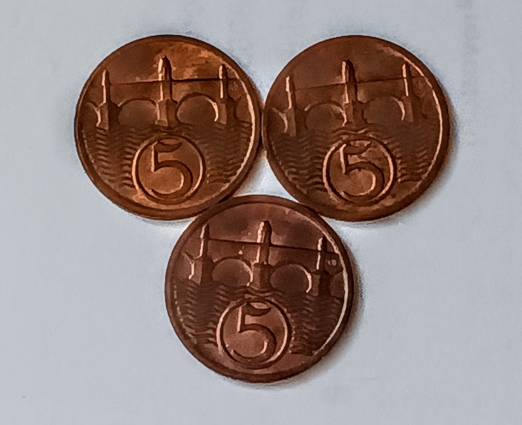 MINCE ČSR 5HAL 1923,1929,1931 LOT