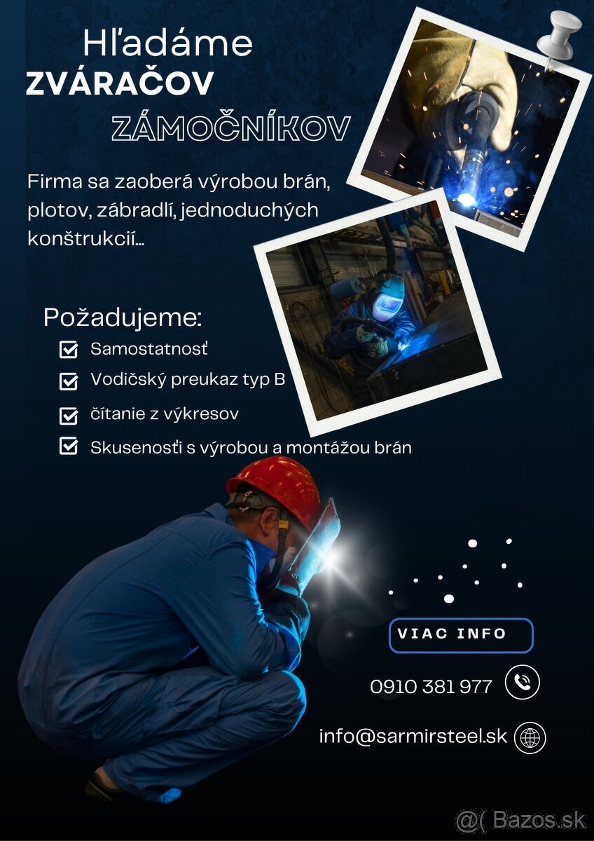 Hľadáme zváračov a zamočníkov