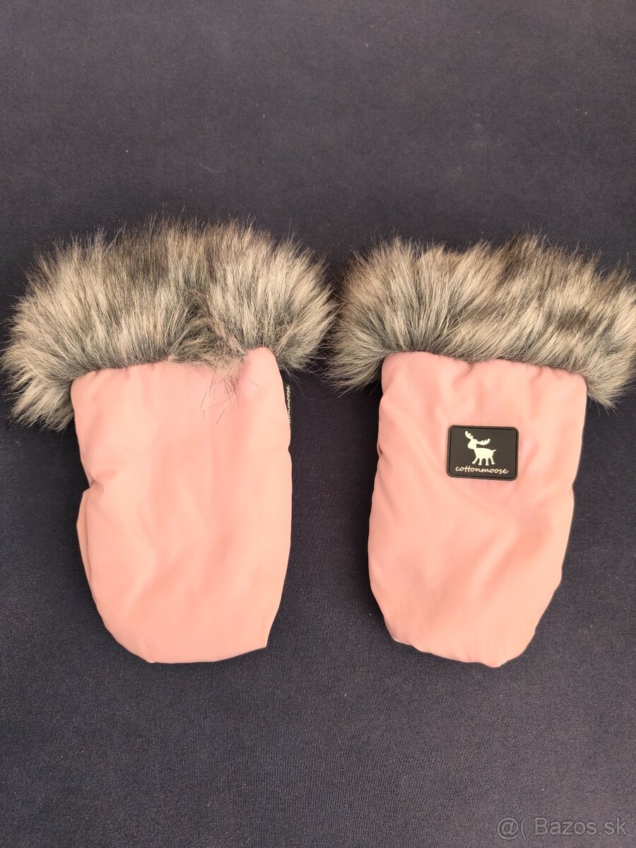 Ružové rukavice na kočík CottonMoose