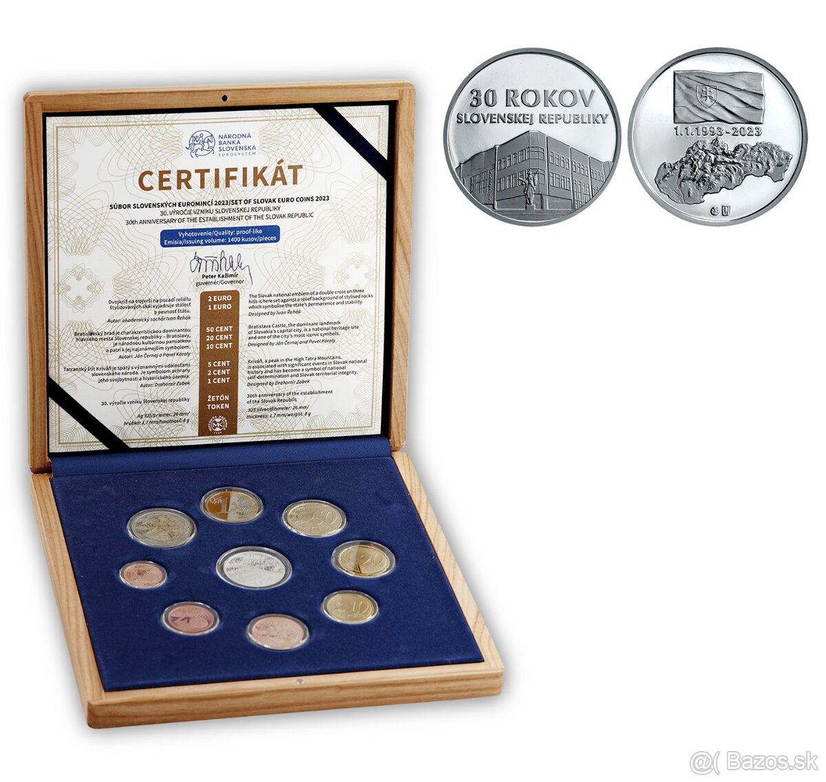 Slovensko proof set v drevenej kazete 2023