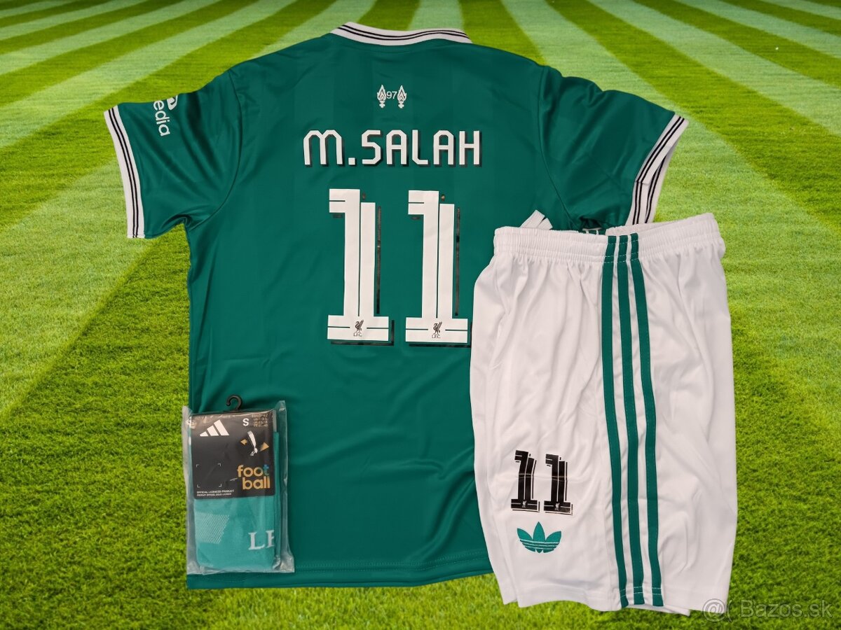 detský futbalový dres Mohamed Salah – Liverpool FC zelený