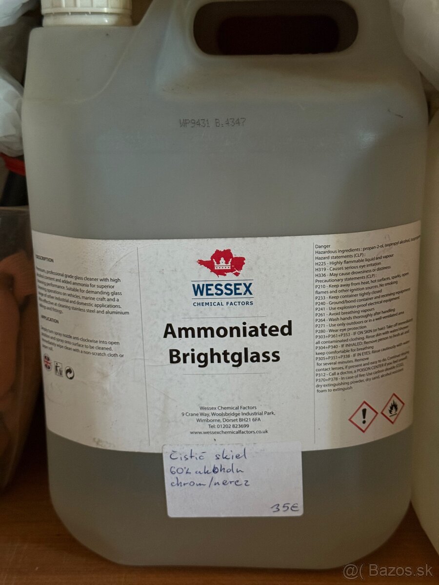 Čistič skla Amoniated bright glass