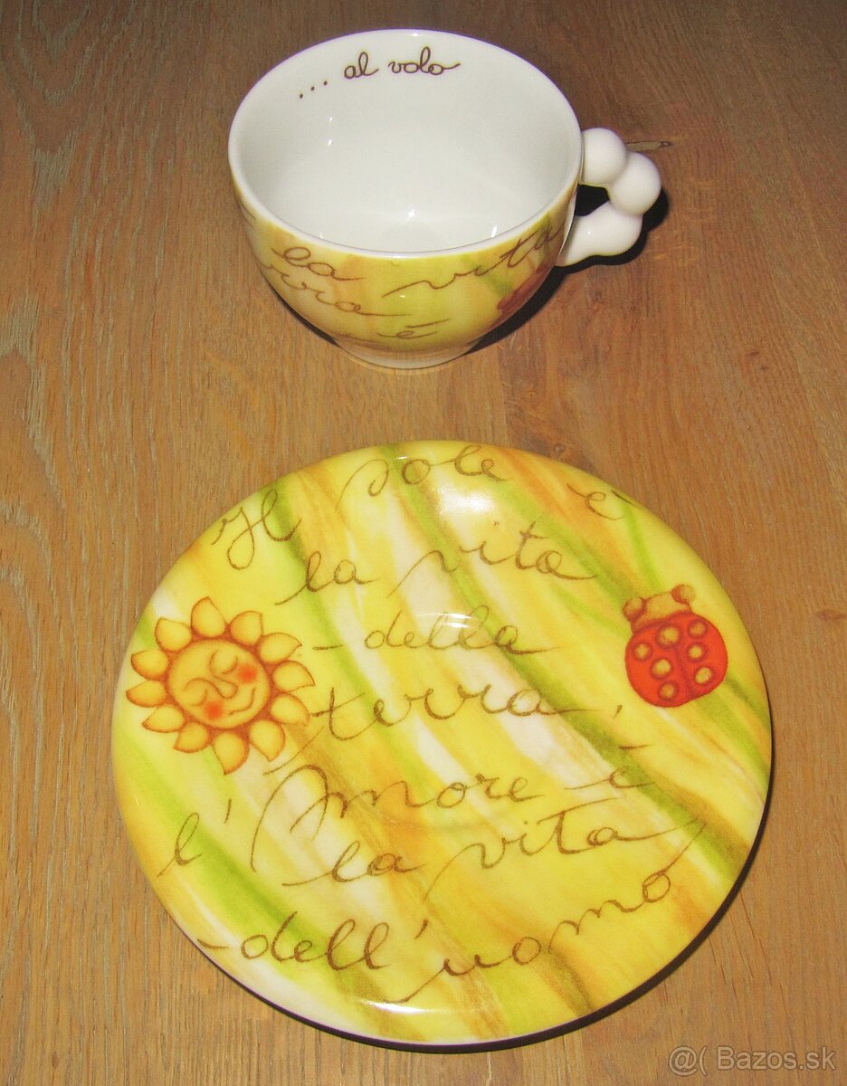 Porcelán - šálka a tanierik, Thun - Made in Italy