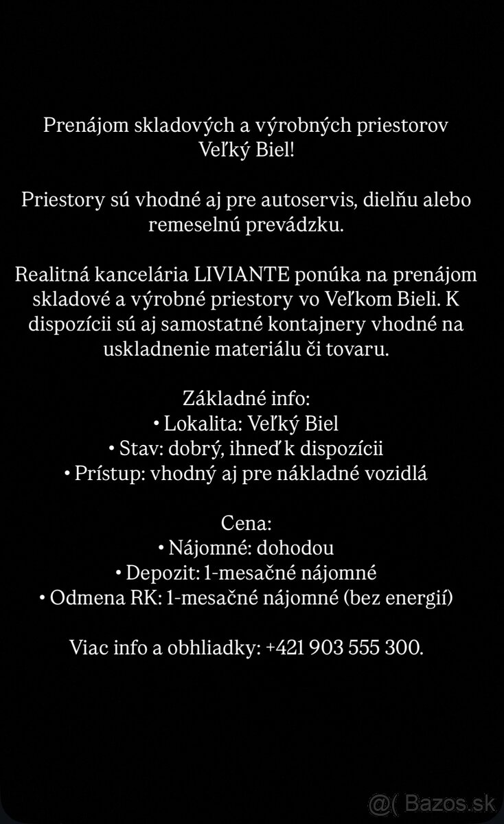 Prenájom vykurovaných skladov