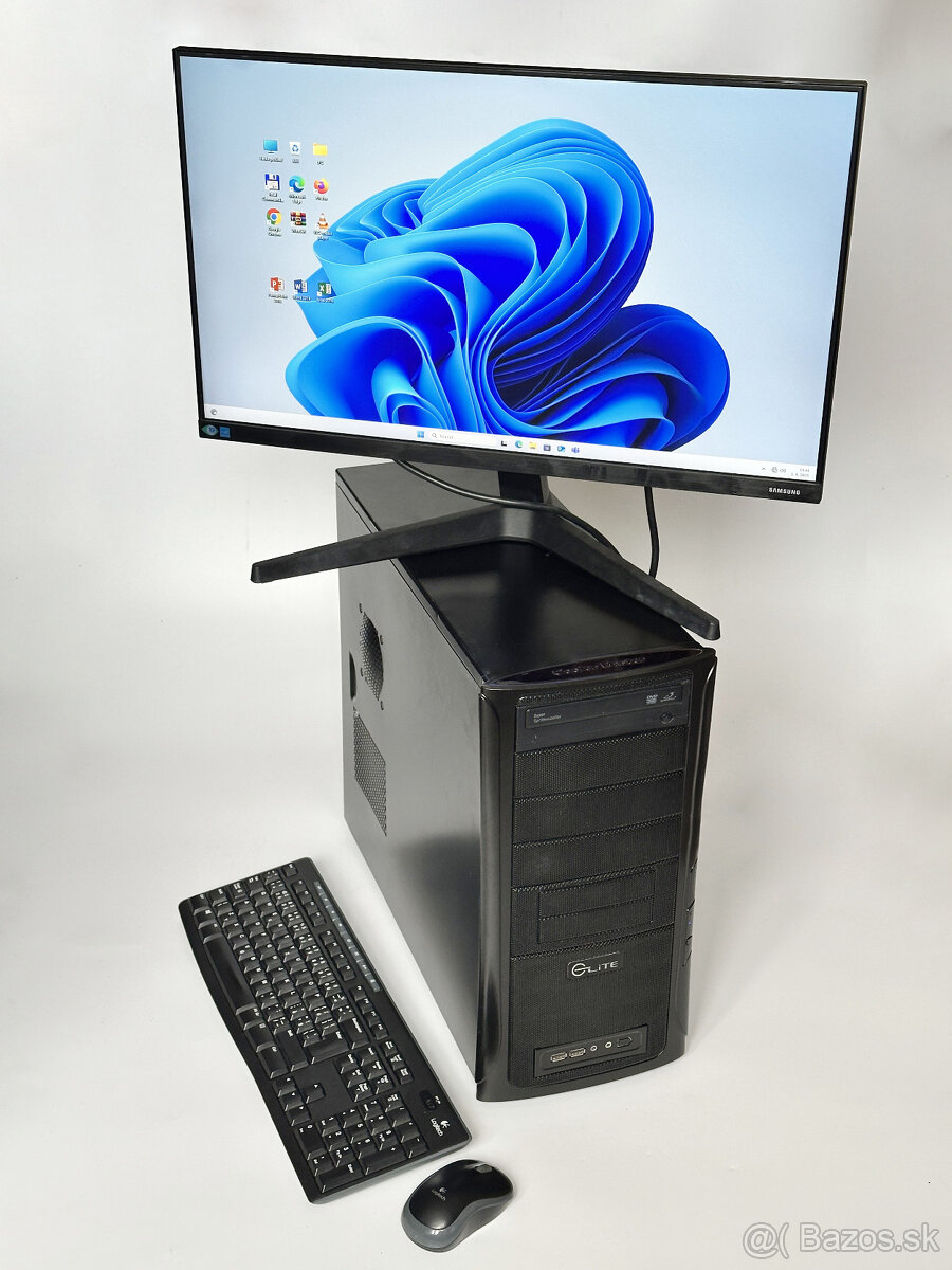 Počítač Elite Black s monitorom a príslušenstvom