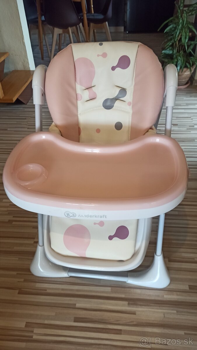 Stolička na kŕmenie Kinderkraft Yummy Pink