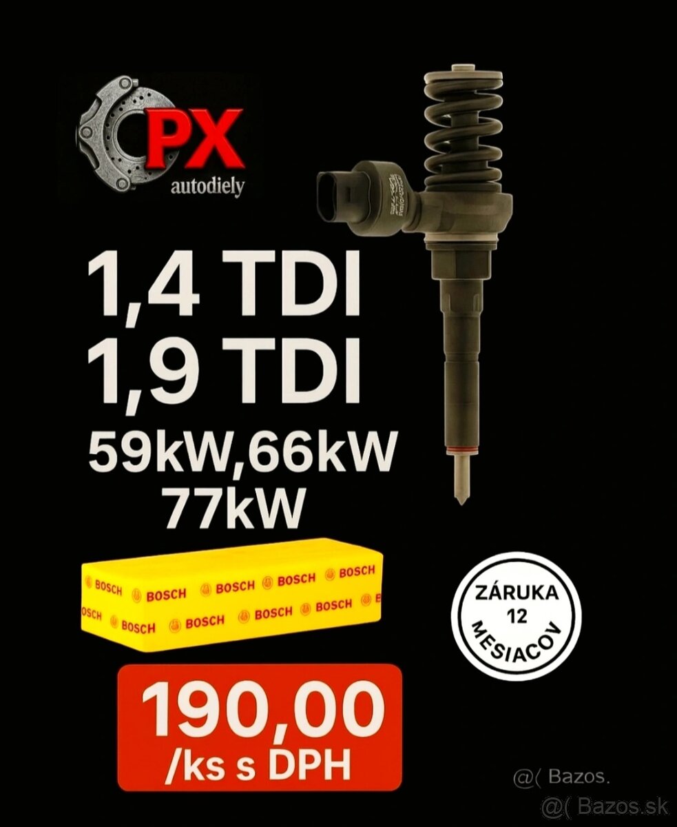 Repasované vstrekovače BOSCH PD 1.4 TDi, 1.9 TDi - 77kw