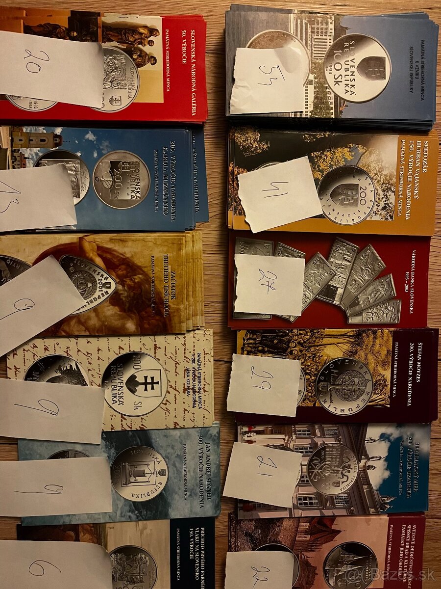 Letáky k minciam SR a dukatom Karla IV