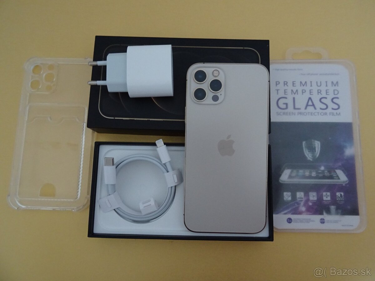 iPhone 12 PRO 256GB GOLD - ZÁRUKA 1 ROK - 100% BATERIA