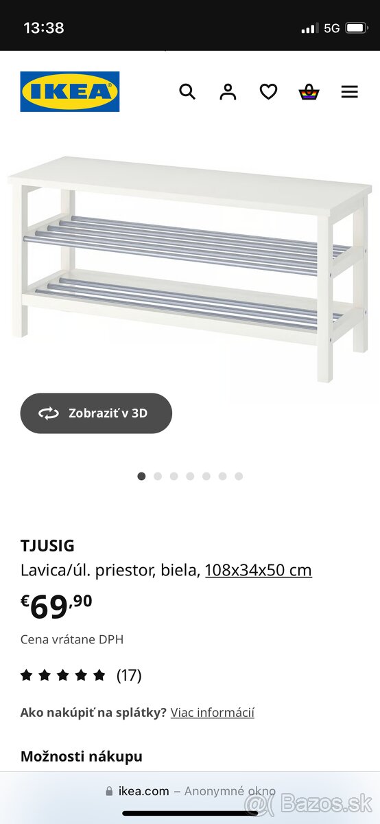 Predám botnik Ikea tjusig