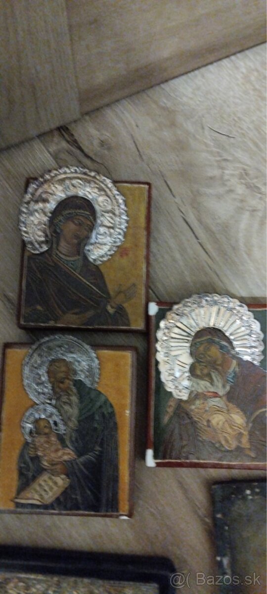 3ks ikony postriebreny bronz