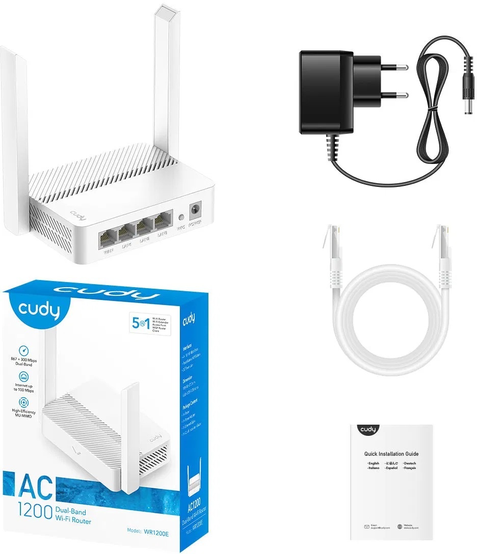 Predám nový 5 v 1 Dual-Band WiFi router Cudy AC1200