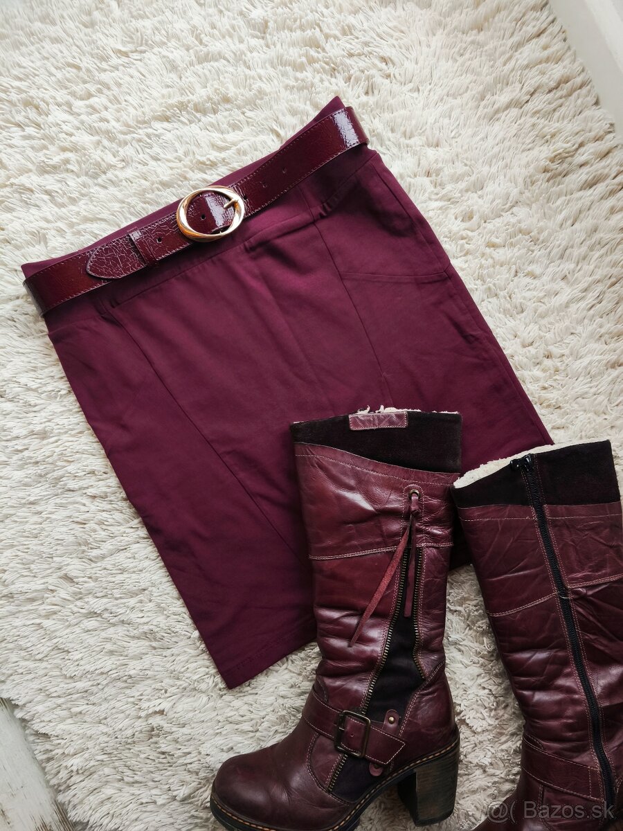 Bavlnená vínová sukňa