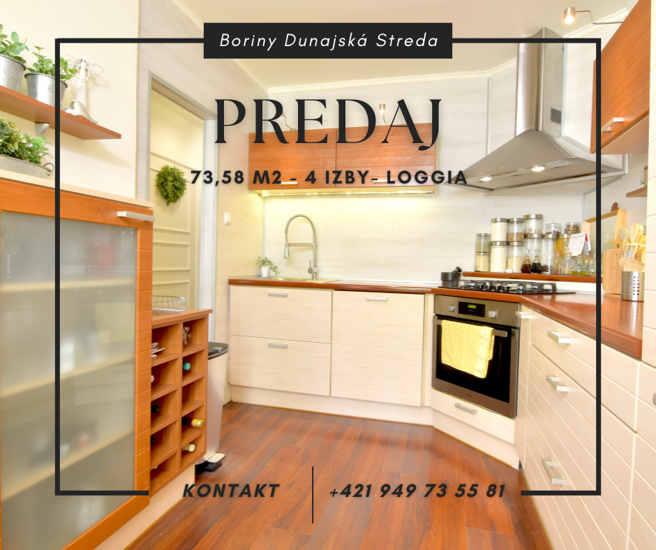 Priestranný 4-izbový byt v srdci Dunajskej Stredy