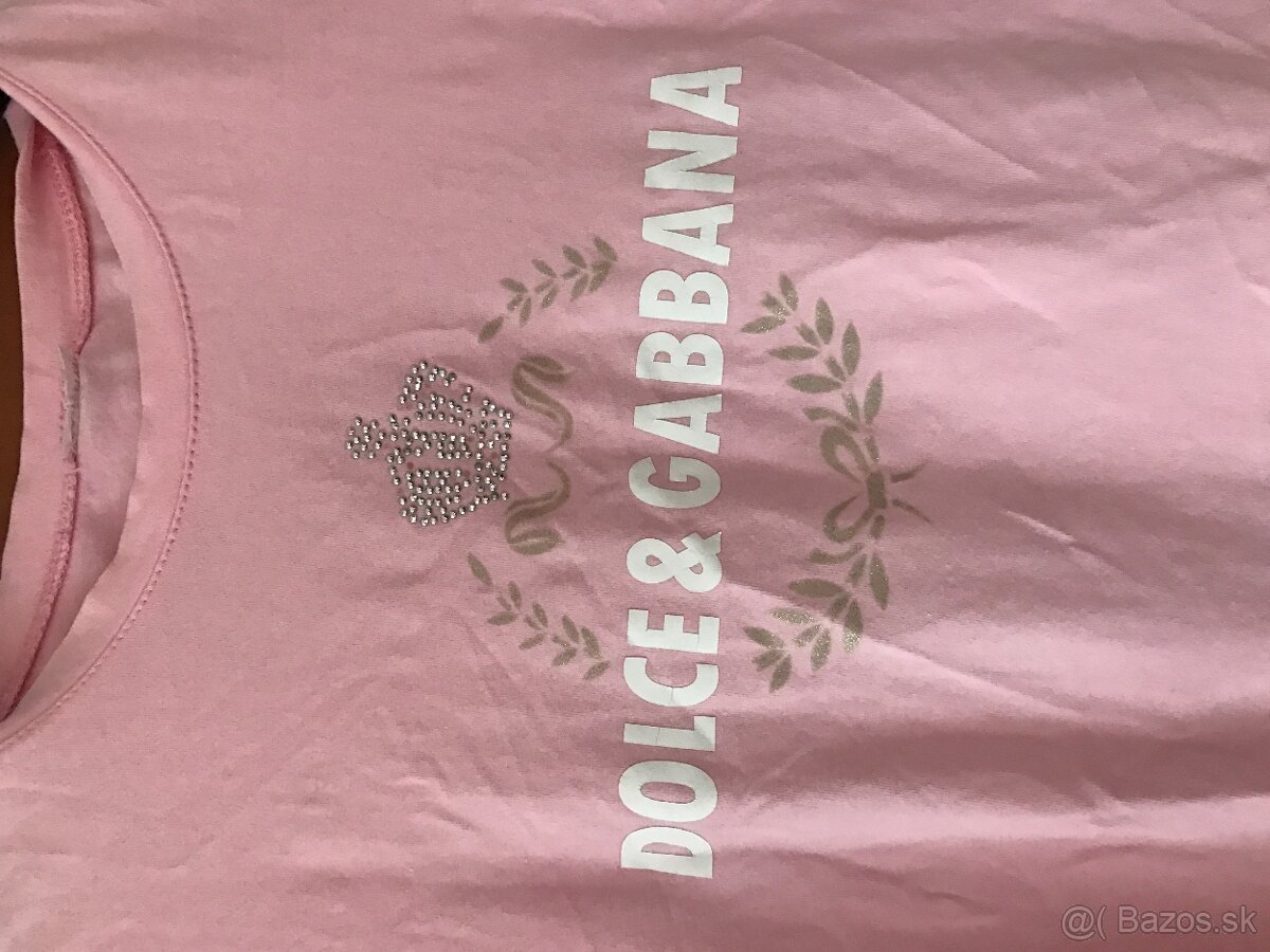 DOLCE&GABBANA pudrove damske tricko S/M