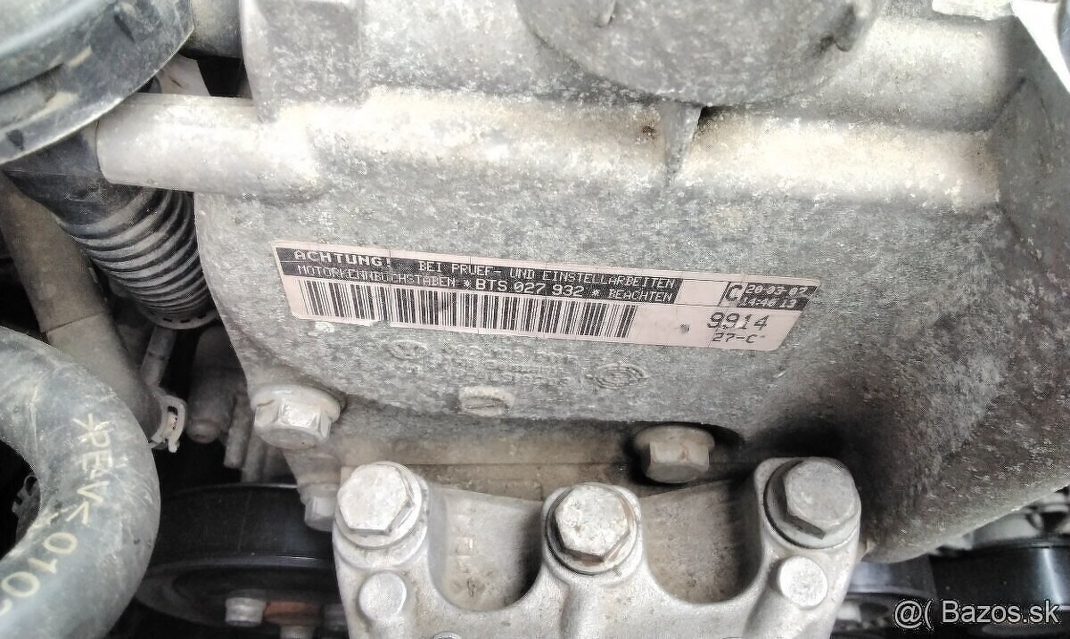 predám MOTOR BTS 1.6 benzin Škoda, Vw, Seat, Audi 2010