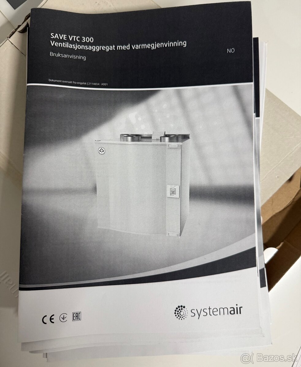 Rekuperácia Systemair SAVE VTC 300 R