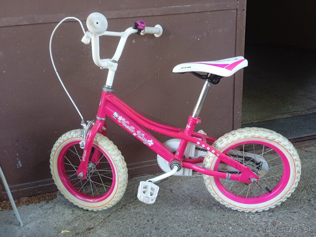 Predám detský bicykel Hello Kitty 14" – pre dievčatko 3–4 r