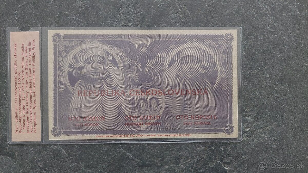 100 Kč 1919 / 2018 - Ivančice