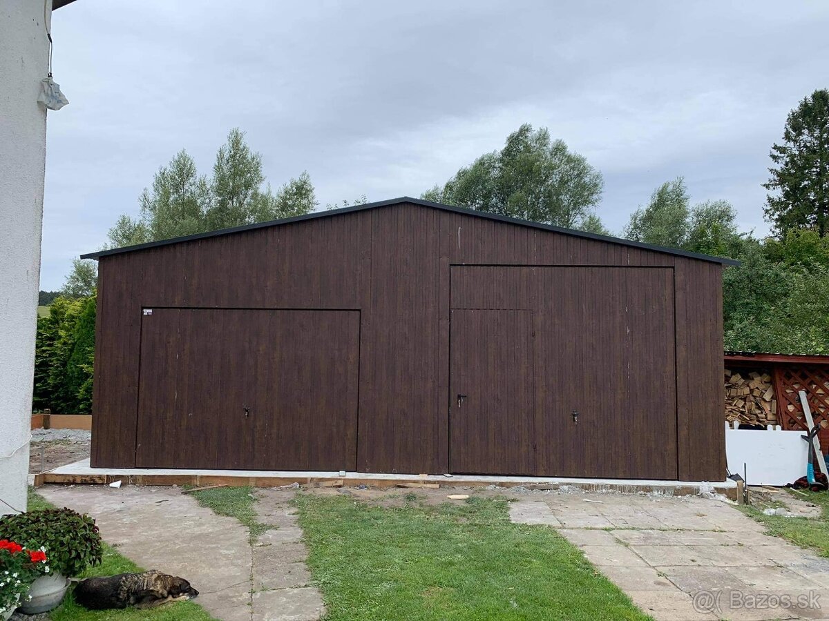 Plechová garáž 8x6m