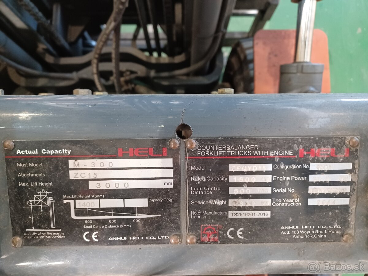 Vysokodzvižný vozík HELI M-300 ZC 15 / CPQYD15