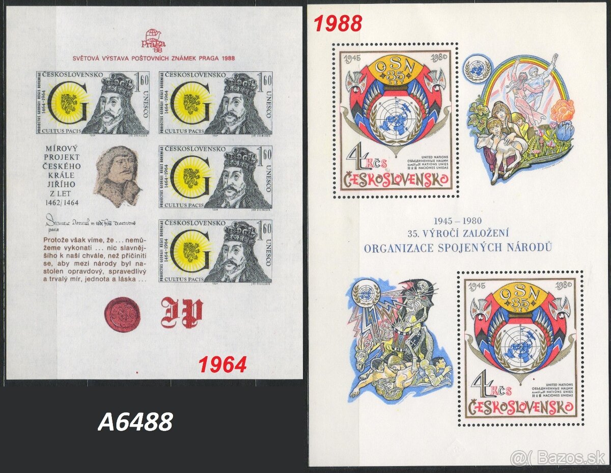 Poštové známky, filatelia: ČSSR 1945-1992: aršíky