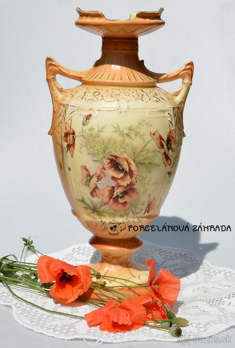 Starožitná veľká porcelánová váza - Maky
