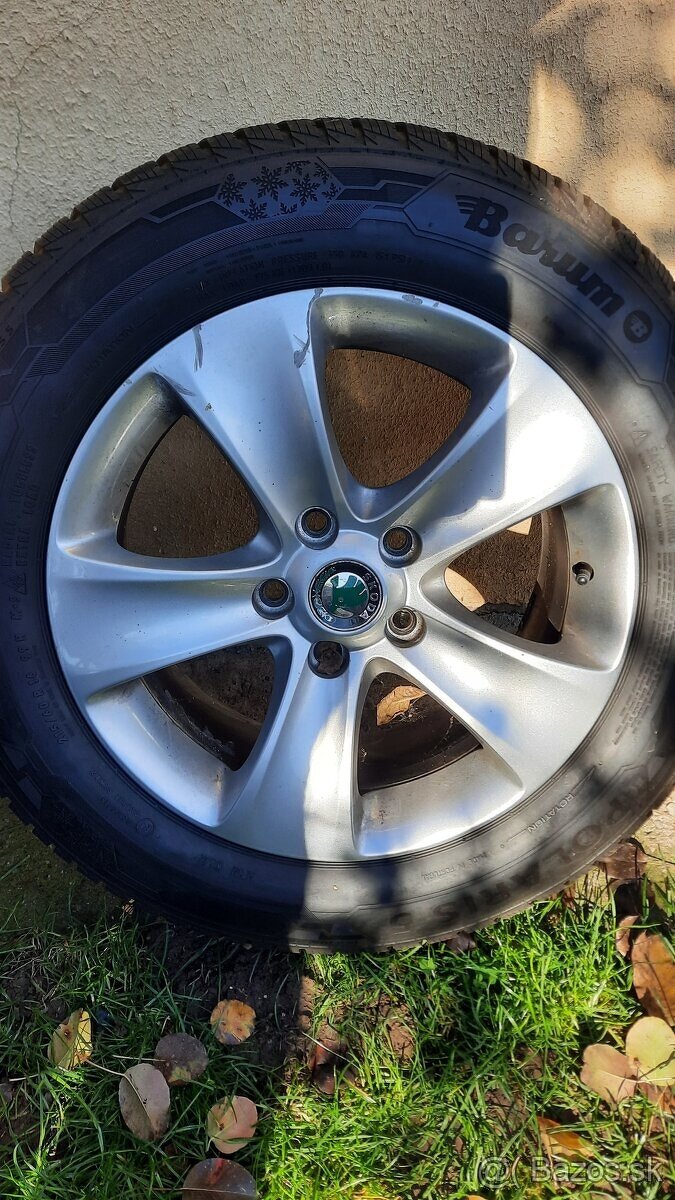 alu disky Škoda R16 + zimne Barum Polaris 215/60R16