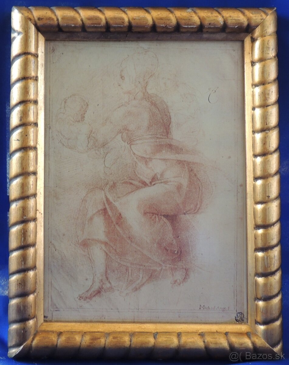 Michael Ange F-Panna Mária s Ježíšom tlač