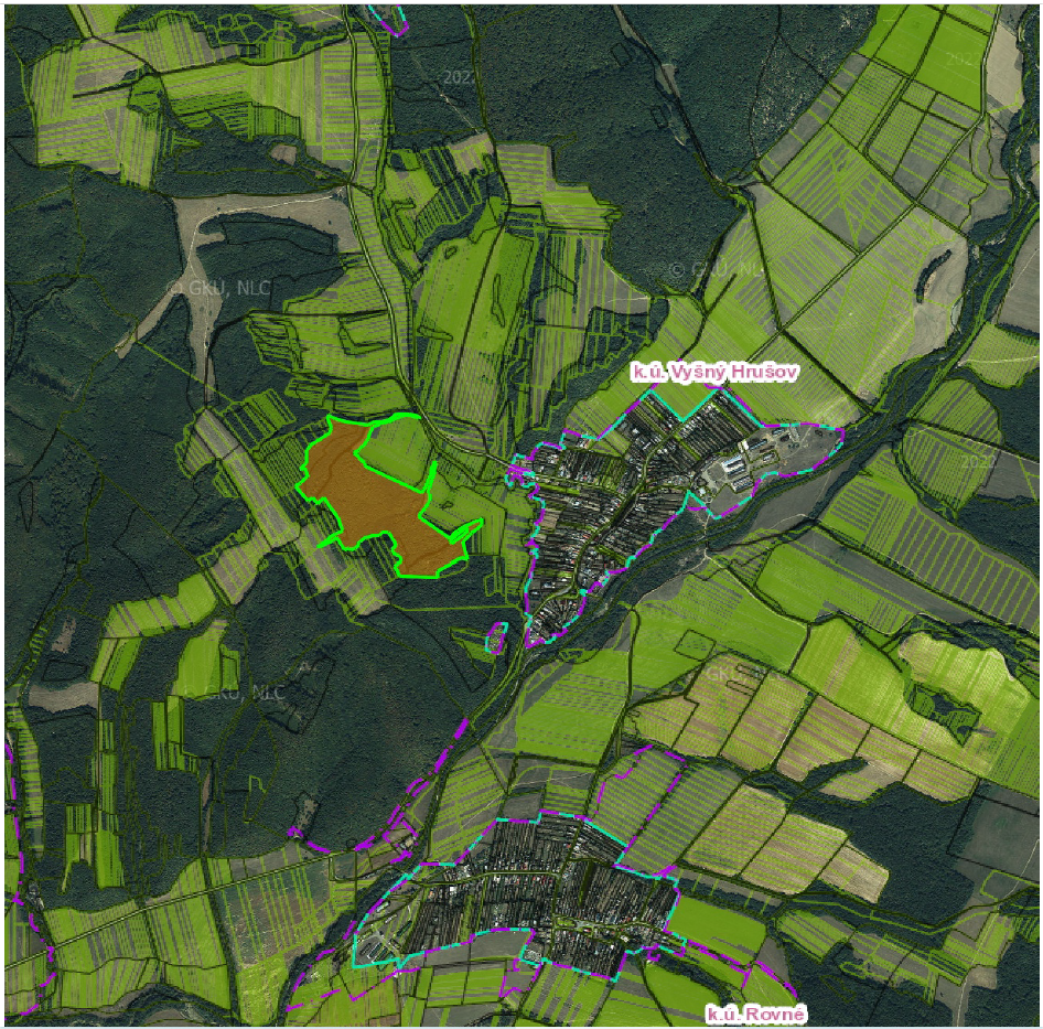 Predám Lesy a TTP v obci V.Hrušov (PARCELA E 1174) NOVÁ CENA