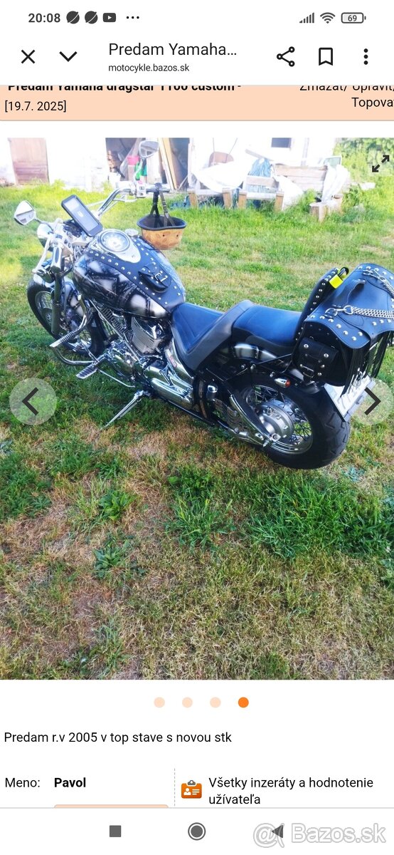 Predam Yamaha dragstar 1100 custom