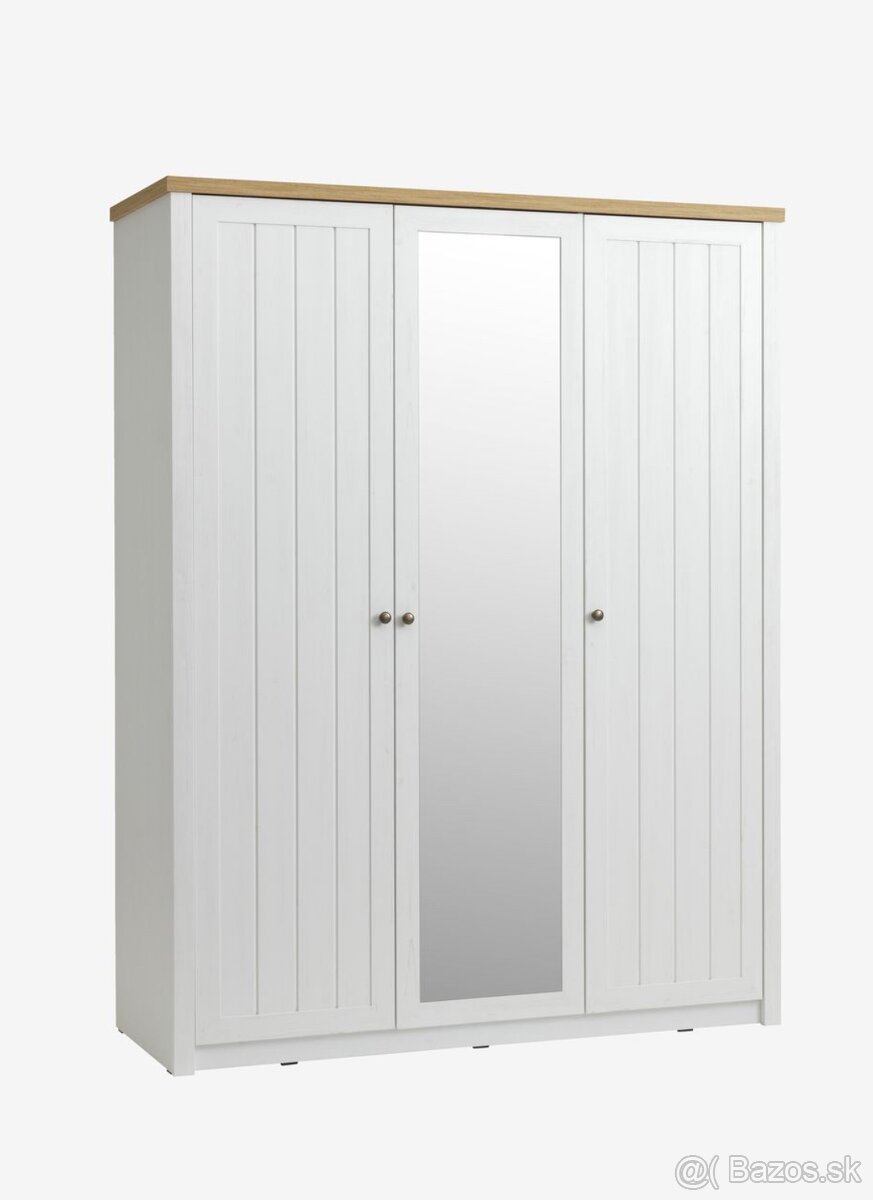 MARKSKEL Šatníková skriňa MARKSKEL 162x210 biela/dubová farb